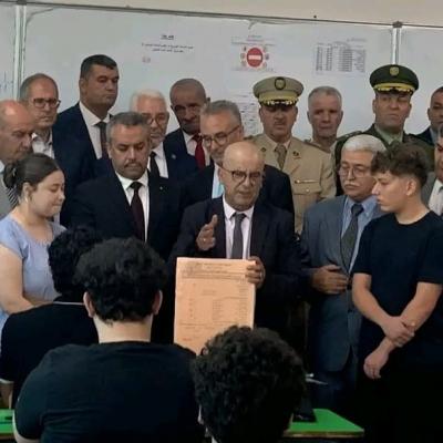Le ministre de l'Education nationale, Mohamed Seghir Sadaoui donne le coup d'envoi officiel des épreuves du Baccalauréat