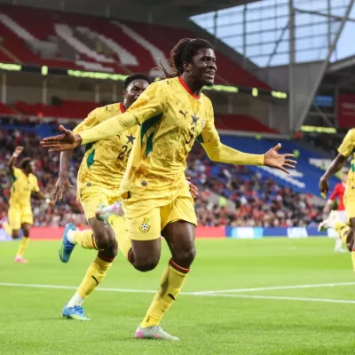Joie des Black Stars après l'ouverture du score