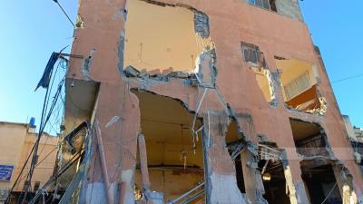 استشهاد 21 فلسطينيا في قصف صهيوني على عدة منازل في خان يونس