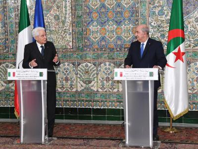 Le Président Tebboune avec son homologue italien, Sergio Mattarella