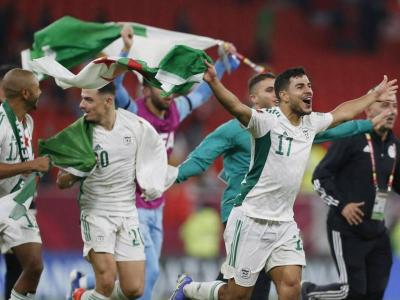 Joie des joueurs de l'équipe nationale de football