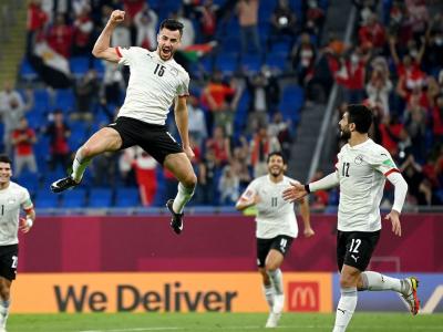 Joie des joueurs de l'équipe égyptienne de football