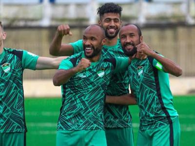 La joie des joueurs de l'US Biskra