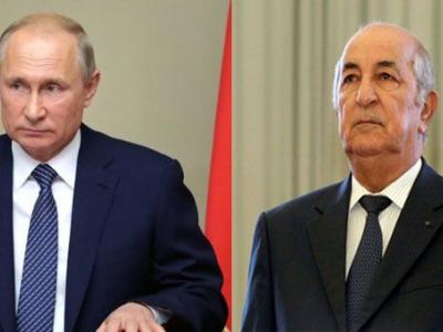 الرئيسان الجزائري عبد المجيد تبون والروسي فلاديمير بوتين
