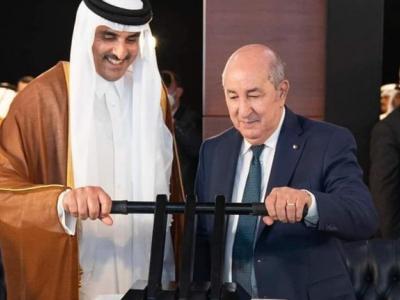 رئيس الجمهورية عبد المجيد تبون وأمير قطر تميم بن حمد آل ثاني