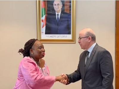 الوزير الأول يستقبل مفوضة الاتحاد الإفريقي للصحة والشؤون الإنسانية والتنمية الاجتماعية