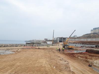 Station de dessalement d'eau de mer en chantier
