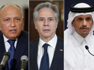 وزراء خارجية قطر والولايات المتحدة ومصر