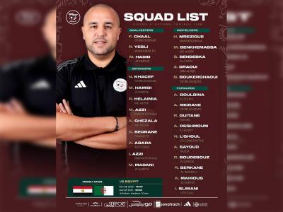 Liste des joueurs retenus par Madjid Bougherra pour affronter l'Egypte en amical  