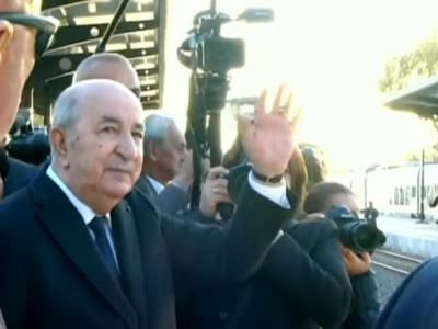 رئيس الجمهورية يشرف على مراسم استقبال قطار نقل أولى شحنات خام الحديد 