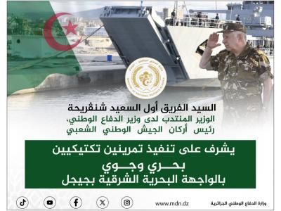 الفريق أول شنقريحة يشرف بجيجل على تمرينين تكتيكيين بحري وجوي 