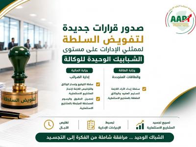  توسيع تفويض الصلاحيات بالشبابيك الوحيدة ليشمل الضرائب وقطاع الطاقة 